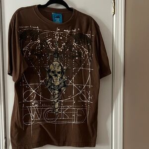 Brown Skull Graphic Men's T-Shirt